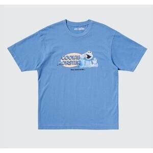Uniqlo x Sesame Street Cookie Monster Graphic T-shirt in Blue